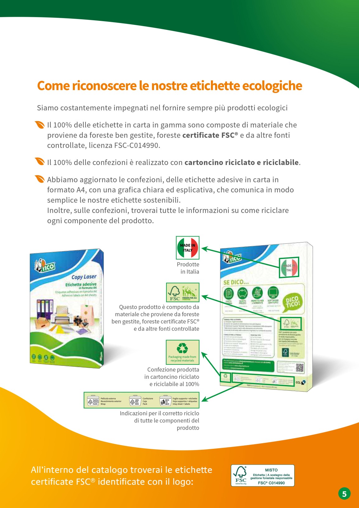 Etichette Tico certificate fsc